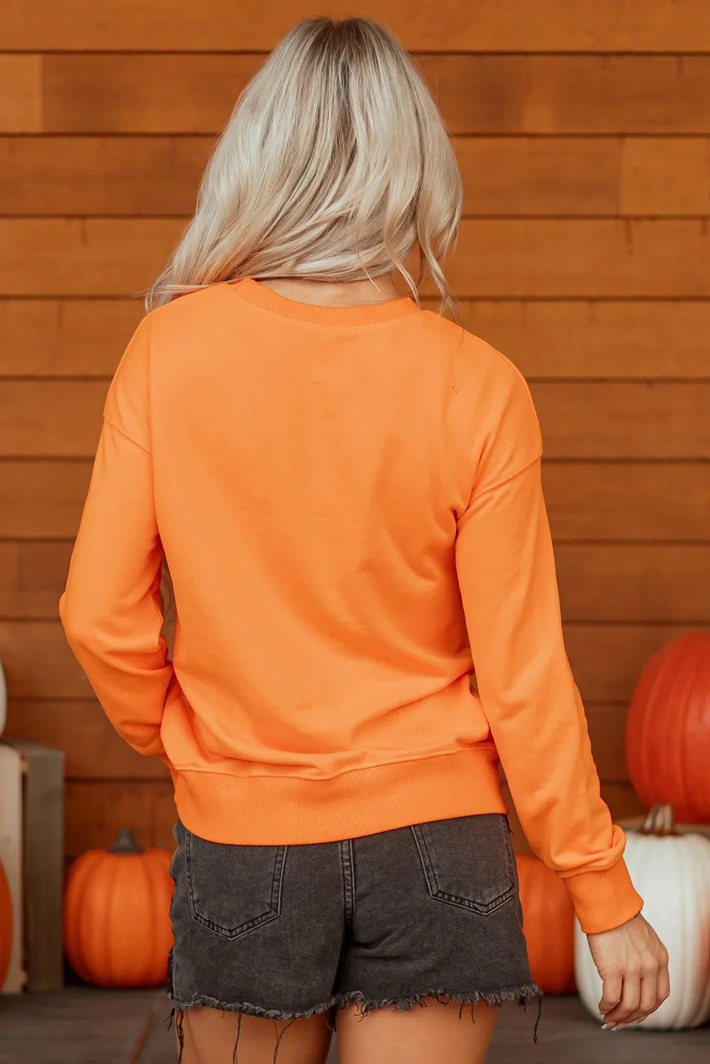 Grapefruit Orange Spooky Halloween Sweatshirt