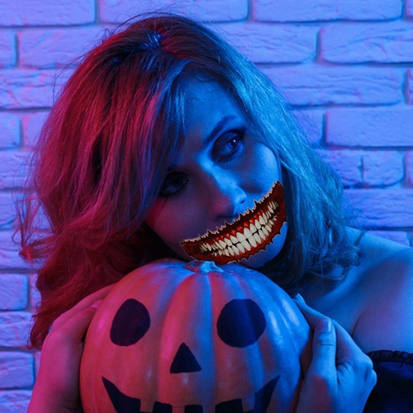 18 Halloween Prank Temporary Makeup Tattoos, Adult Clown Horror Face