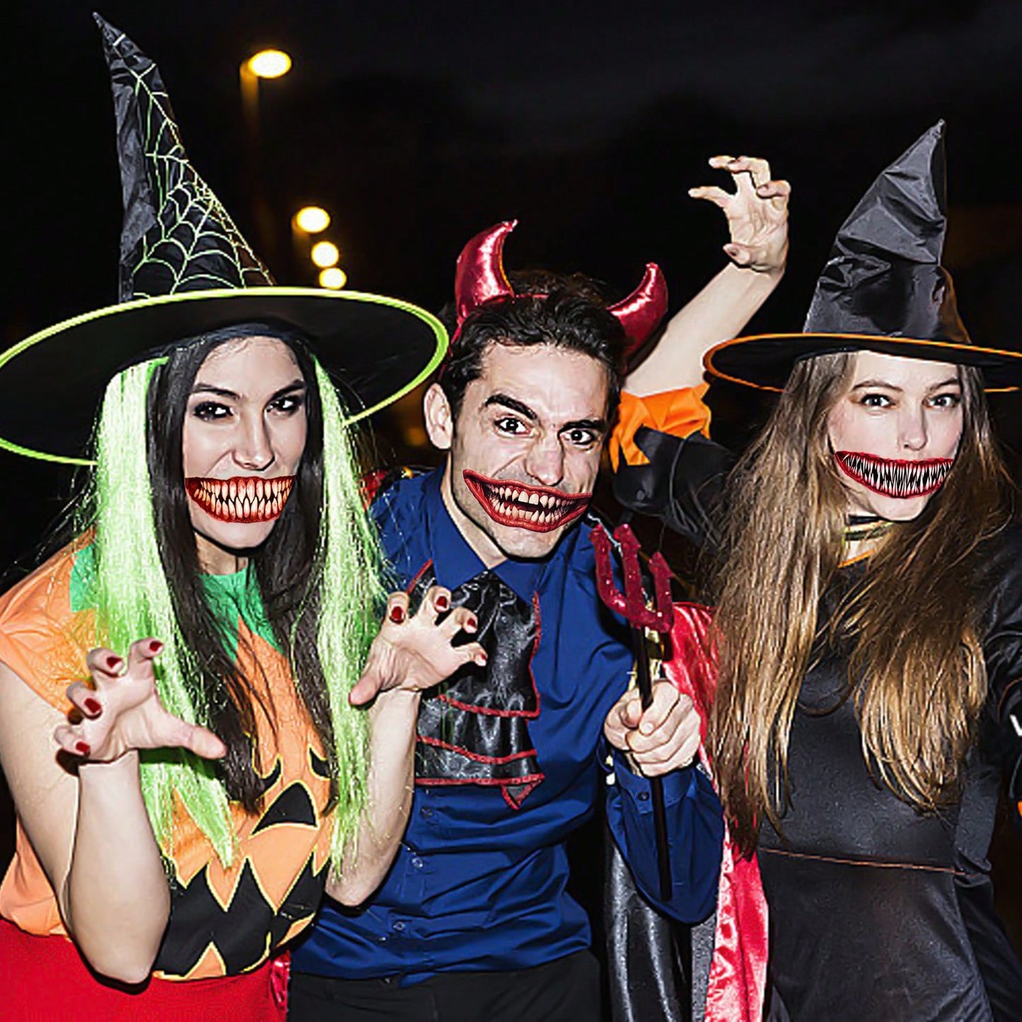 18 Halloween Prank Temporary Makeup Tattoos, Adult Clown Horror Face