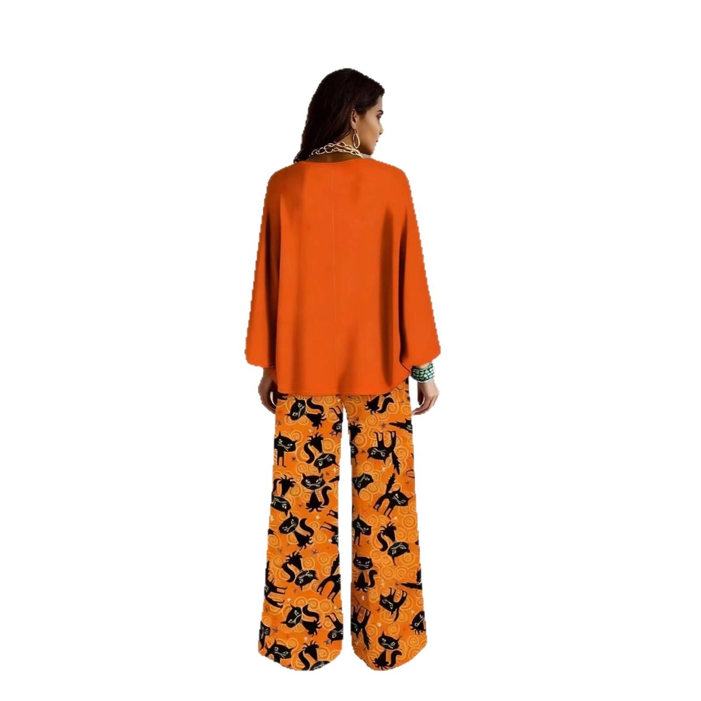 Halloween Christmas Eve Printed Two-piece Suit Pack