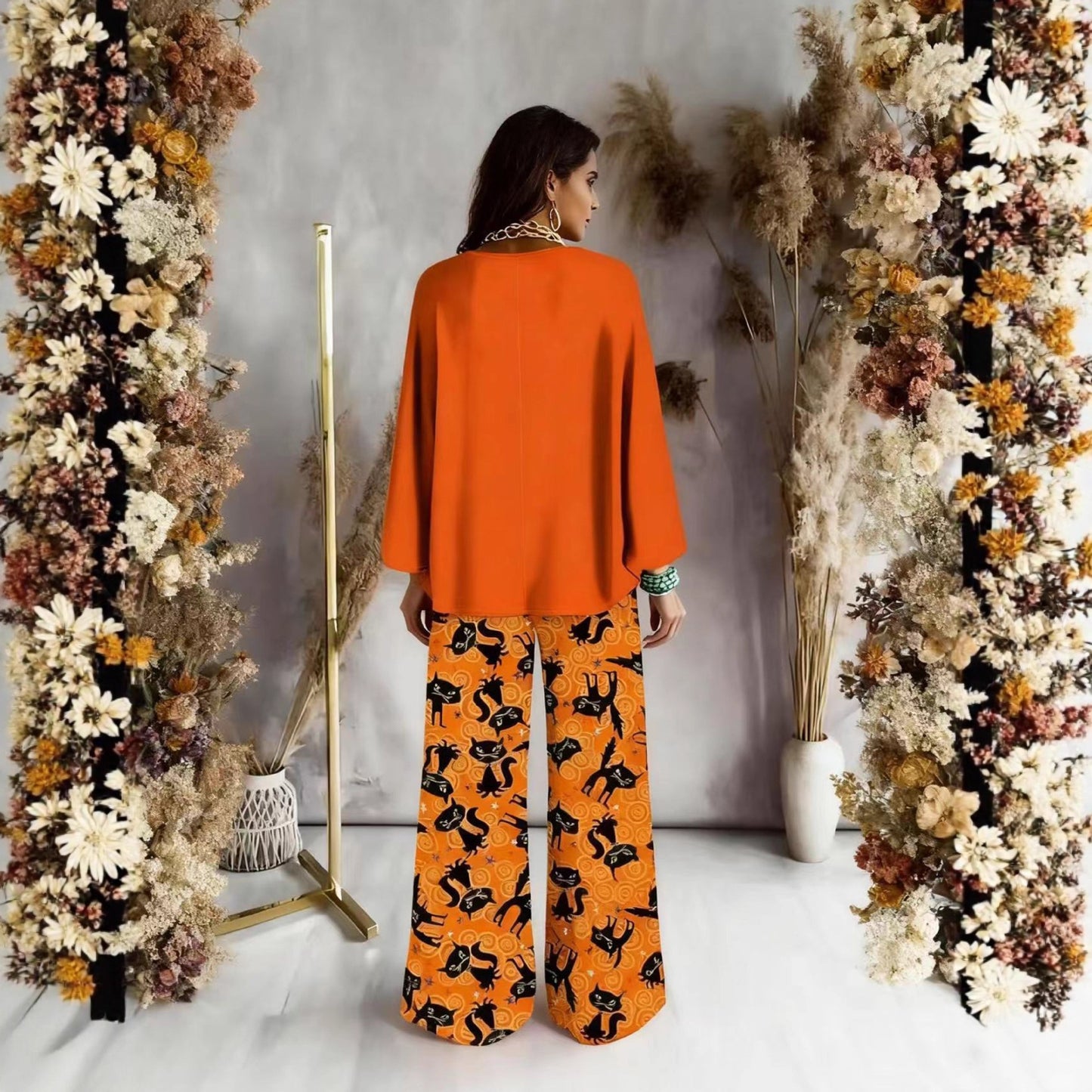 Halloween Christmas Eve Printed Two-piece Suit Pack
