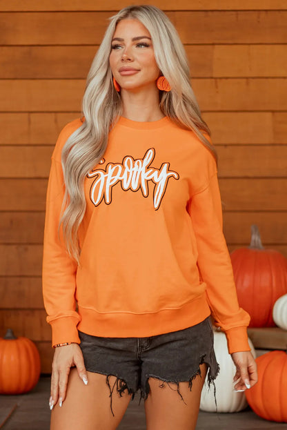 Grapefruit Orange Spooky Halloween Sweatshirt